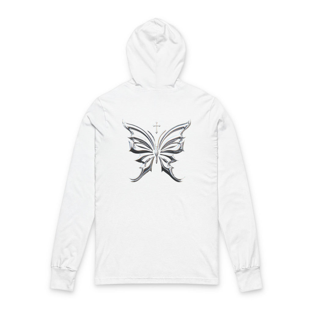 Hoodie "Jésus t’aime" – Papillon Chromé & Croix