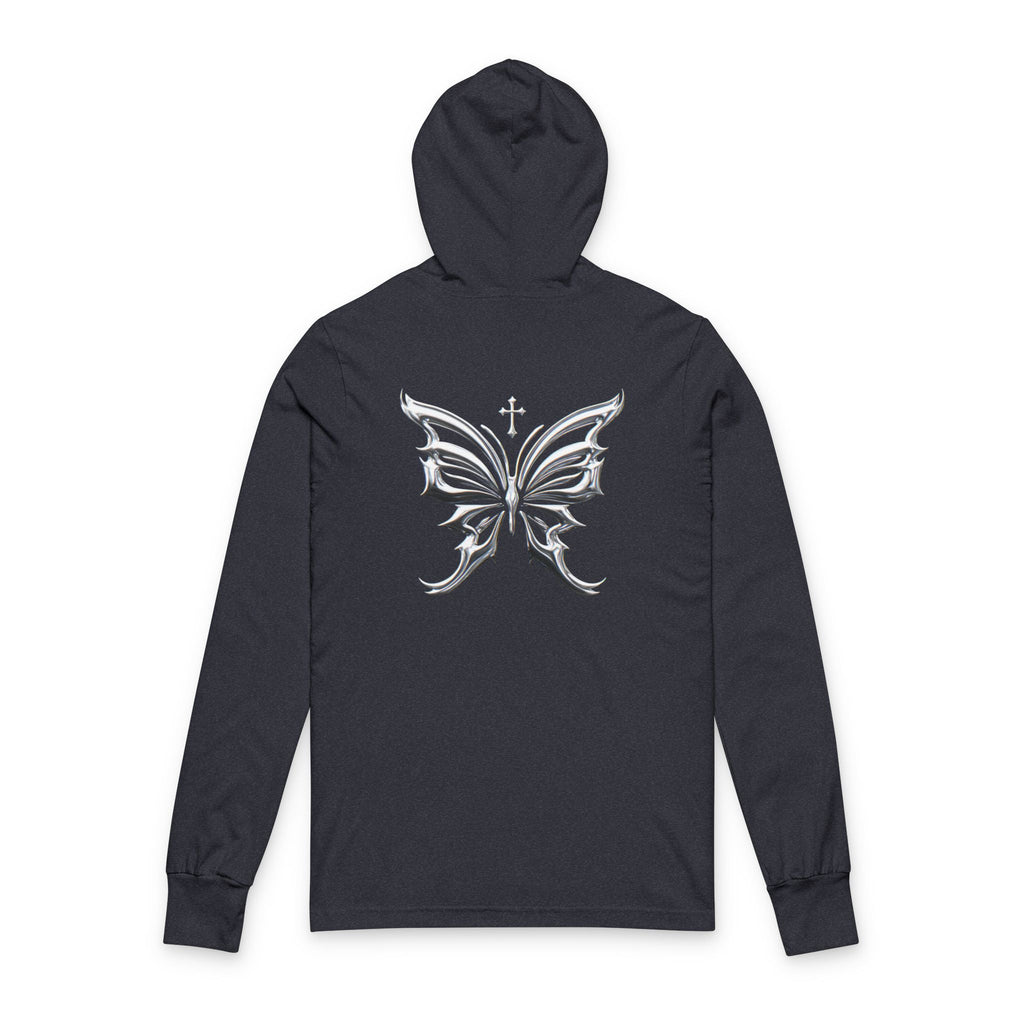 Hoodie "Jésus t’aime" – Papillon Chromé & Croix