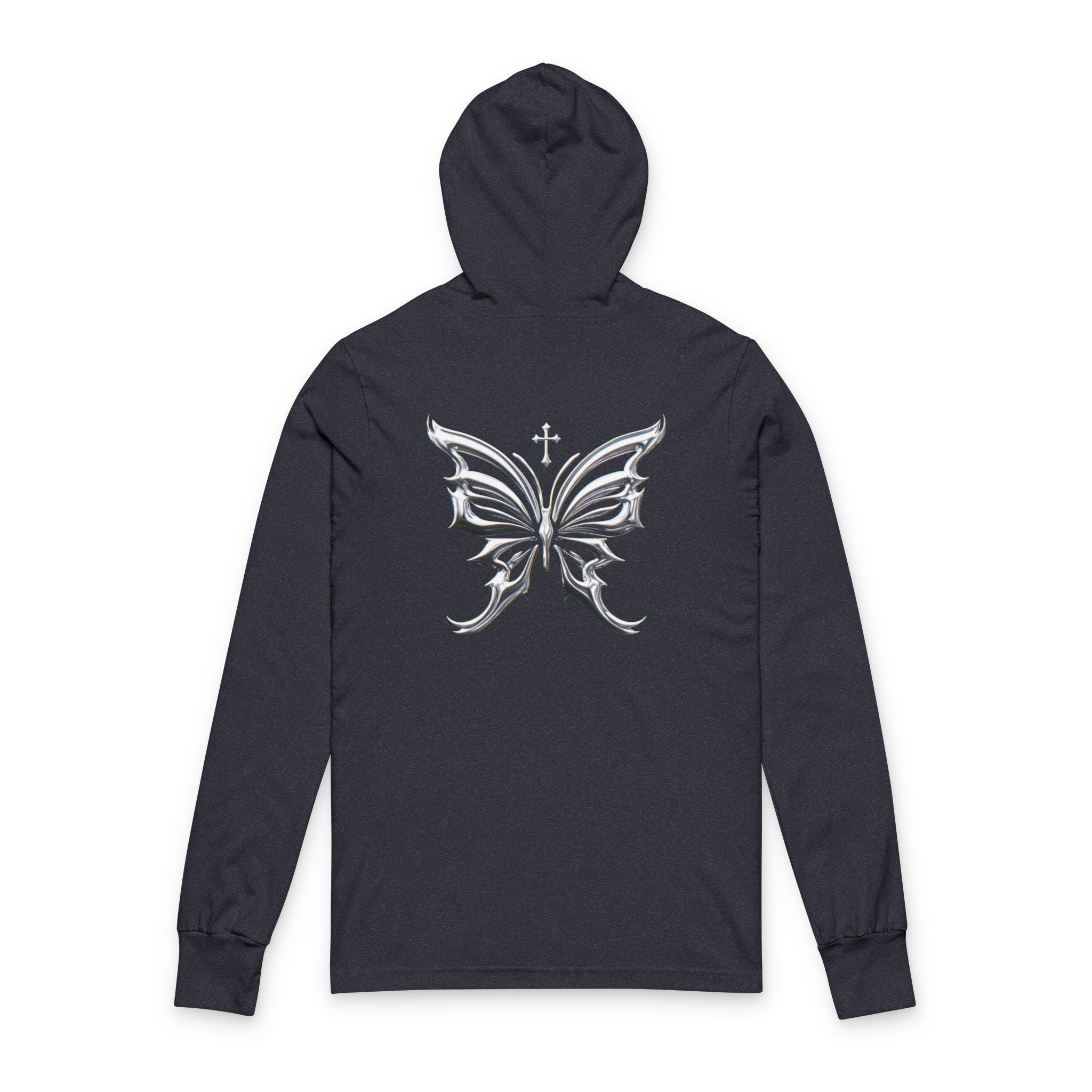 Hoodie "Jésus t’aime" – Papillon Chromé & Croix